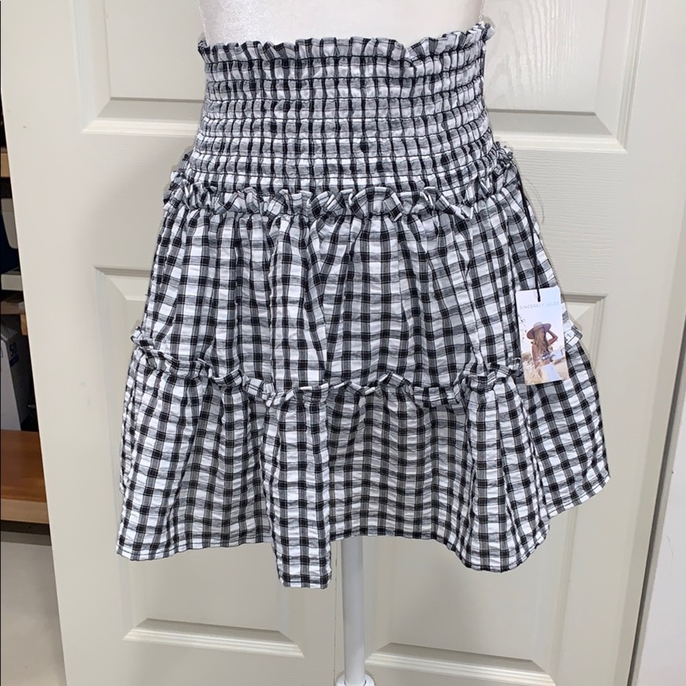 Black and White Gingham Skirt